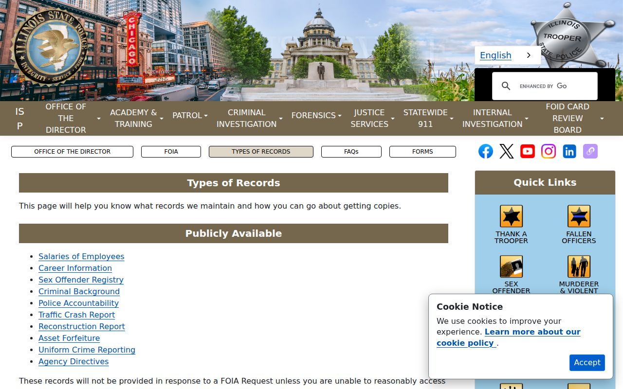 Illinois State Police FOIA channels for Madison County arrest records