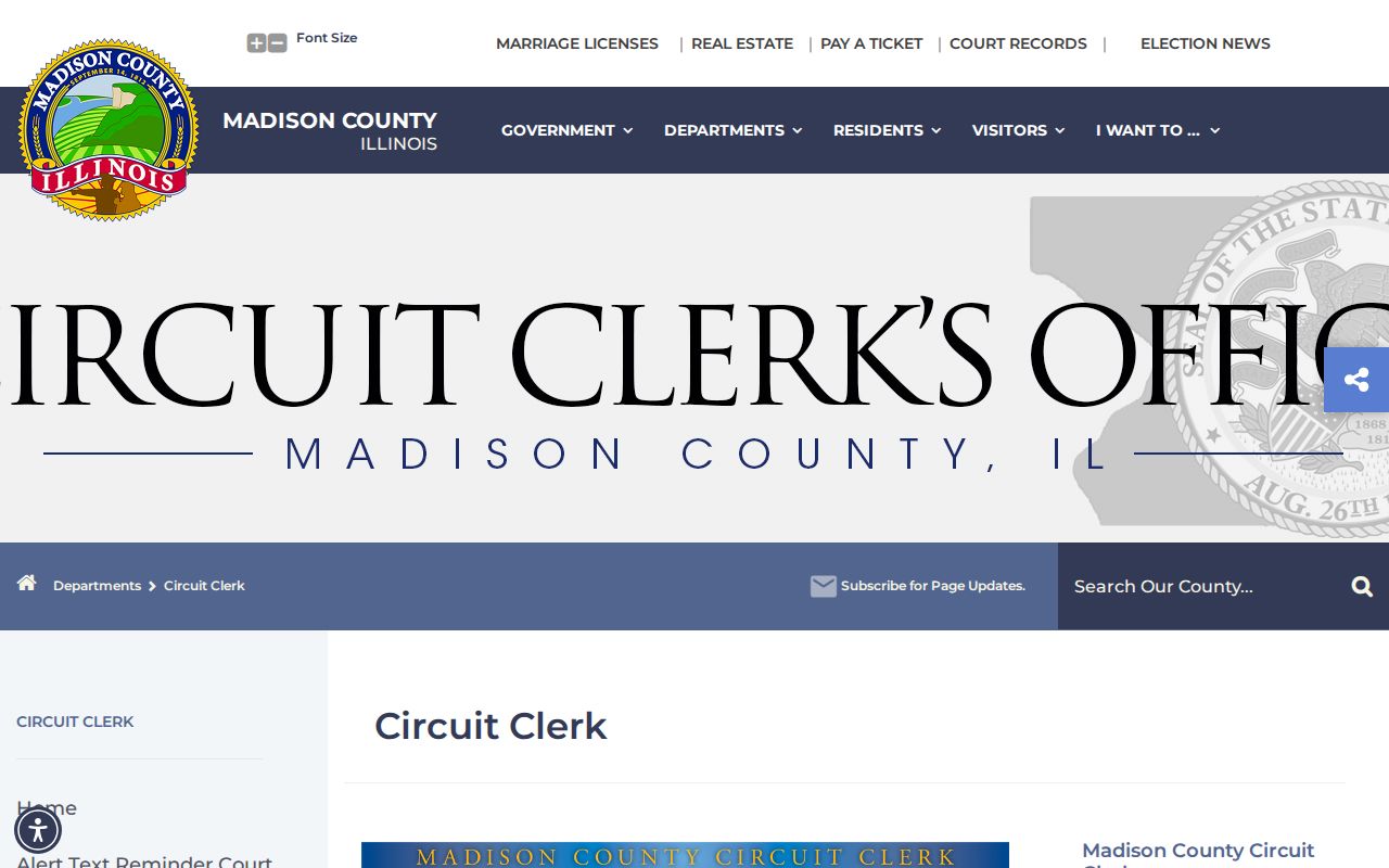Madison County criminal history Circuit Clerk court record services