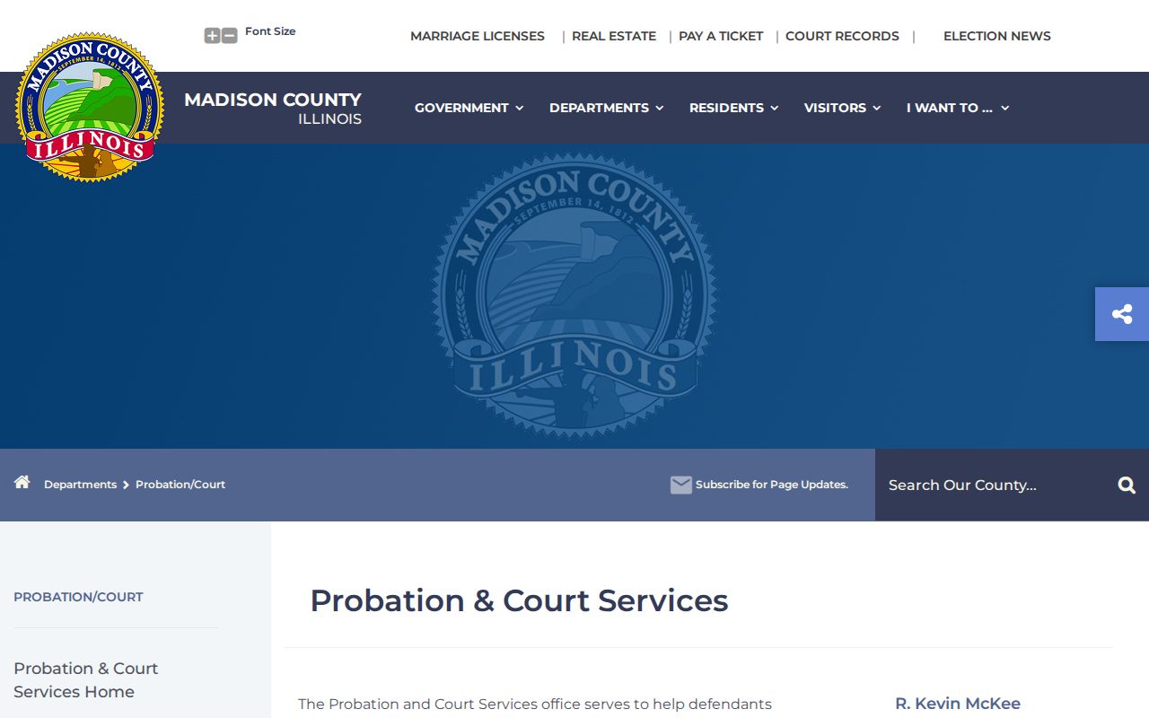 Madison County criminal history probation and court services program