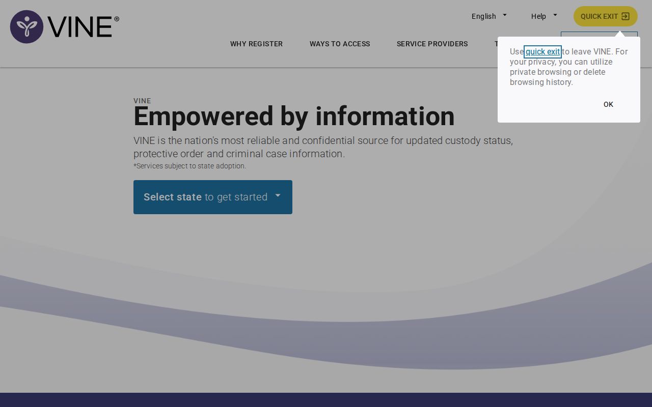 Madison County sex offender search supplementary VINELink custody alerts