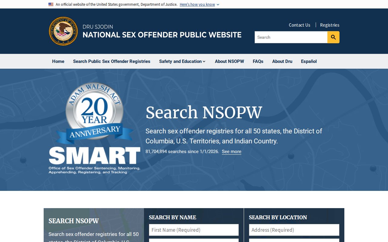 Madison County sex offender search using the national NSOPW registry